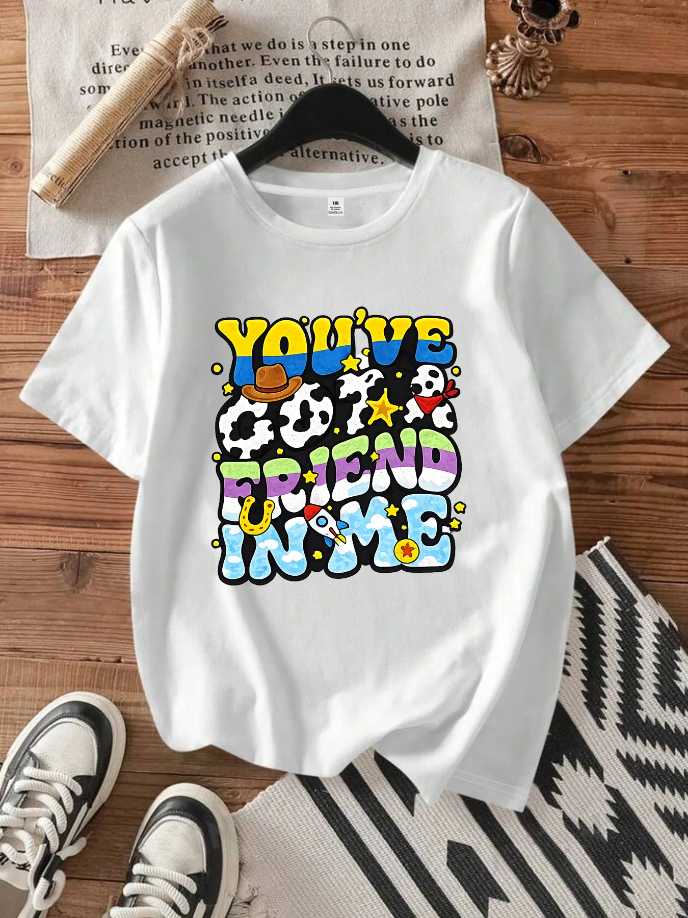 

【WDS0026】Plus size women's round neck short sleeve T-shirt with elastic half sleeves and trendy prints