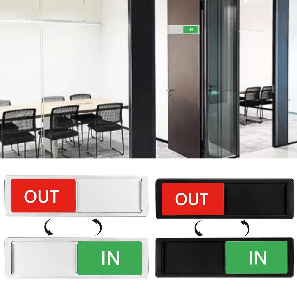 Durable Waterproof Office Door Sign Self adhesive IN OUT Hotel Bulletin Board ABS Reminder Signs Hotel