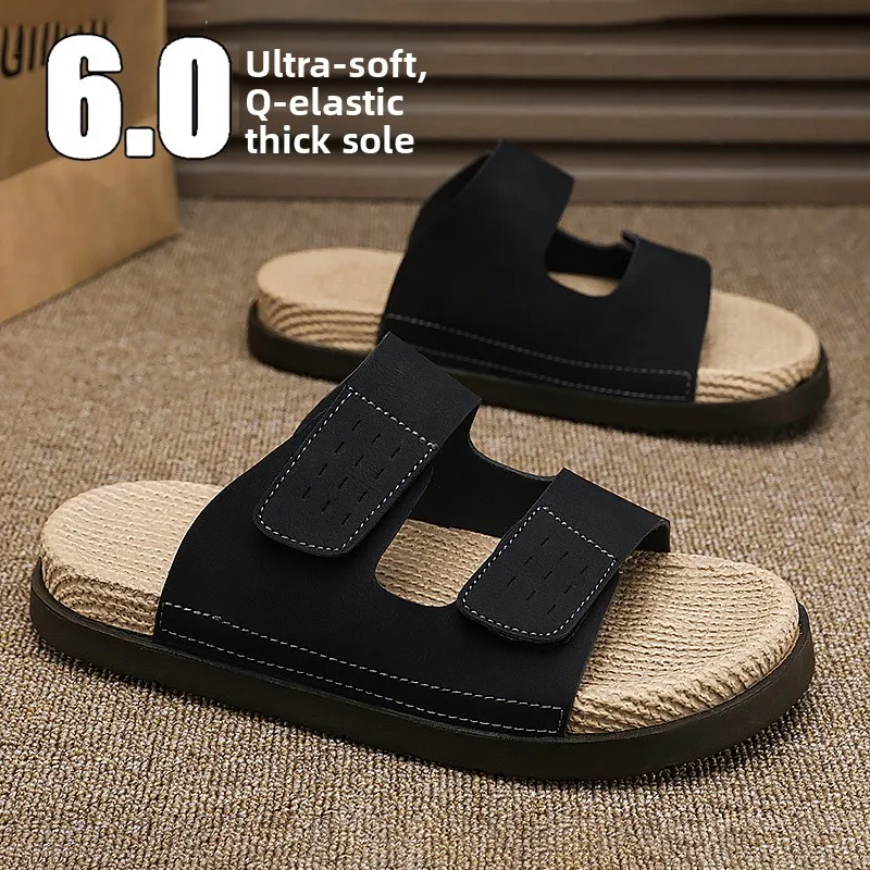 

Men's Outdoor Summer Anti-Slip Thick Bottom Slip-On Sandals Breathable EVA Sole Beach Casual Shoes Comfortable Wear for Hiking