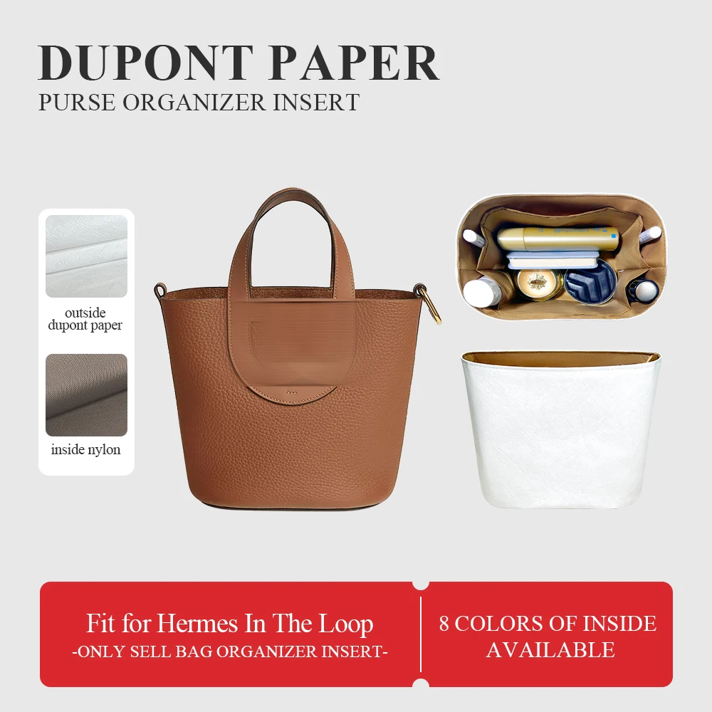 

Dupont Paper Purse Organizer Insert Fit for Hermes In The Loop Zipper Inside Makeup Storage Bag In Bag Inner Liner Organizer Bag