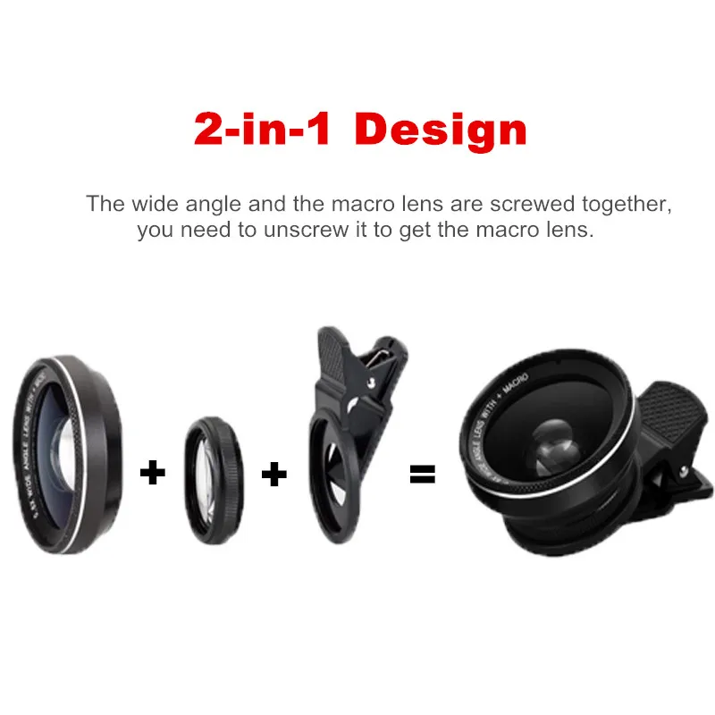12.5X Macro Lens 4K HD Professional Photography Phone Camera Lens for Eyelashes Diamond Jewelry 0.45X Macro Lens for Smartphone