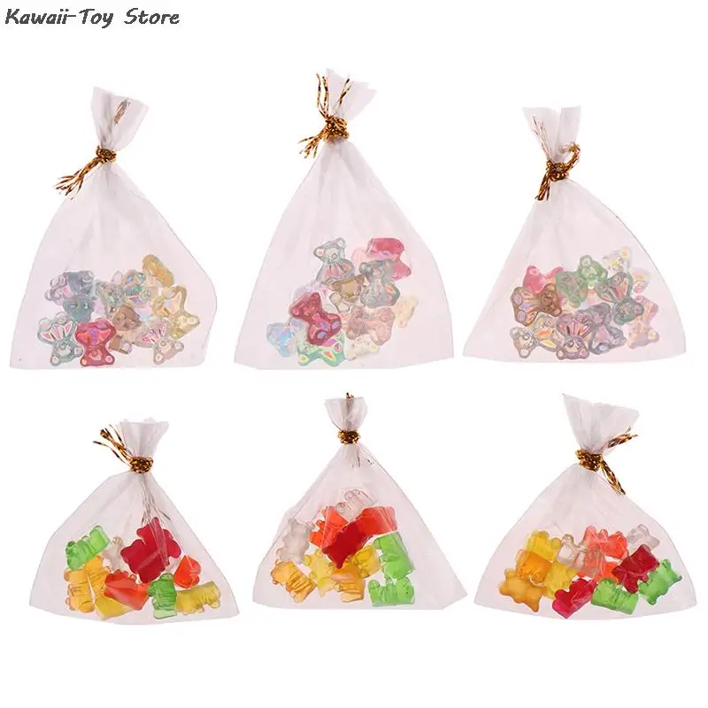 

12Pcs Dollhouse Miniature Bear Candy Food Dessert Sugar Candy Kitchen Toy Mini Lollipop With Box Rack Candy Doll House