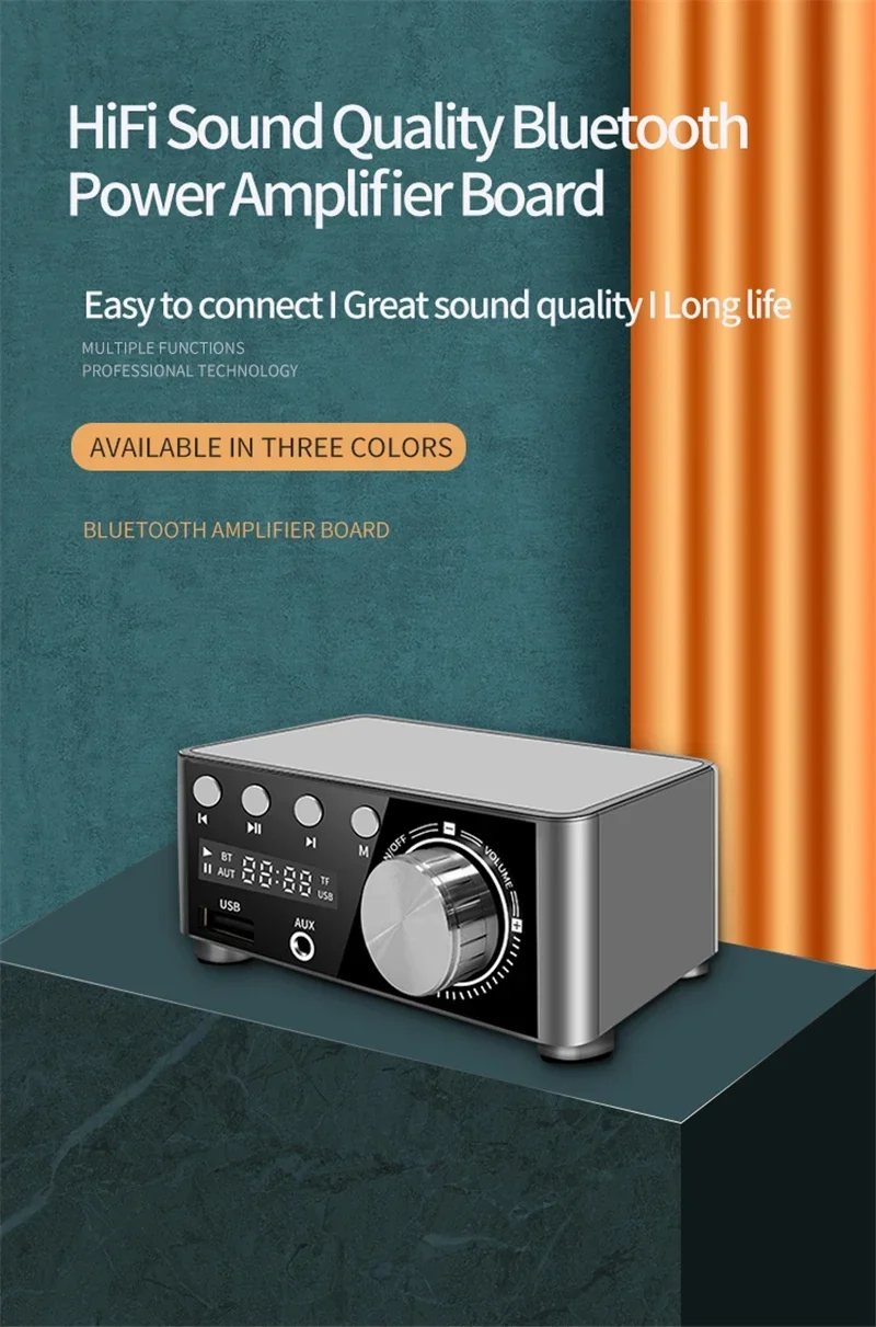 50W + 50W MA12070 Bluetooth 5.0 Amplificatore di potenza audio digitale Classe D USB AUX TF Home Theater HiFi Stereo Mini amplificatore Classe portatile