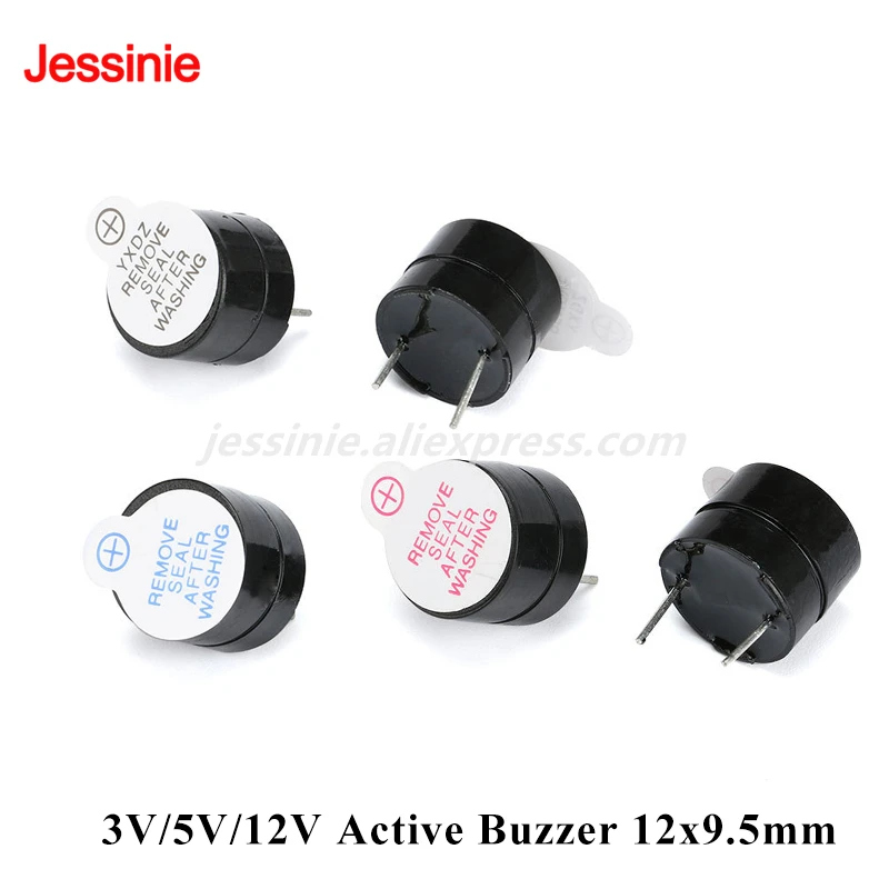 10PCS 3V 5V 12V Active Buzzer Magnetic Long Continous Beep Tone Alarm Ringer 12mm MINI Active Piezo Buzzers Fit for Arduino Kit