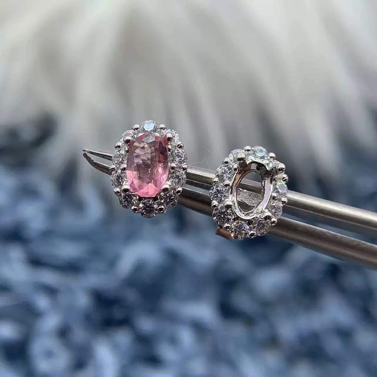 

MeiBaPJ Inlay Oval 4*6/5*7/6*8mm Earring Setting S925 Sterling Silver DIY Holder For Women Gift Fine Jewelry Accessory Wholesale