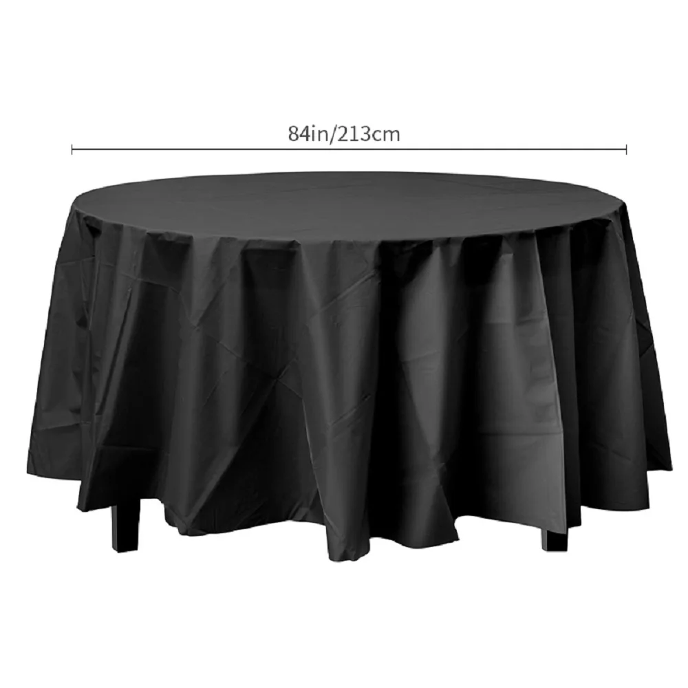 Black/White/Red Disposable PEVA Decorative Solid Plastic Tablecloth 1pc