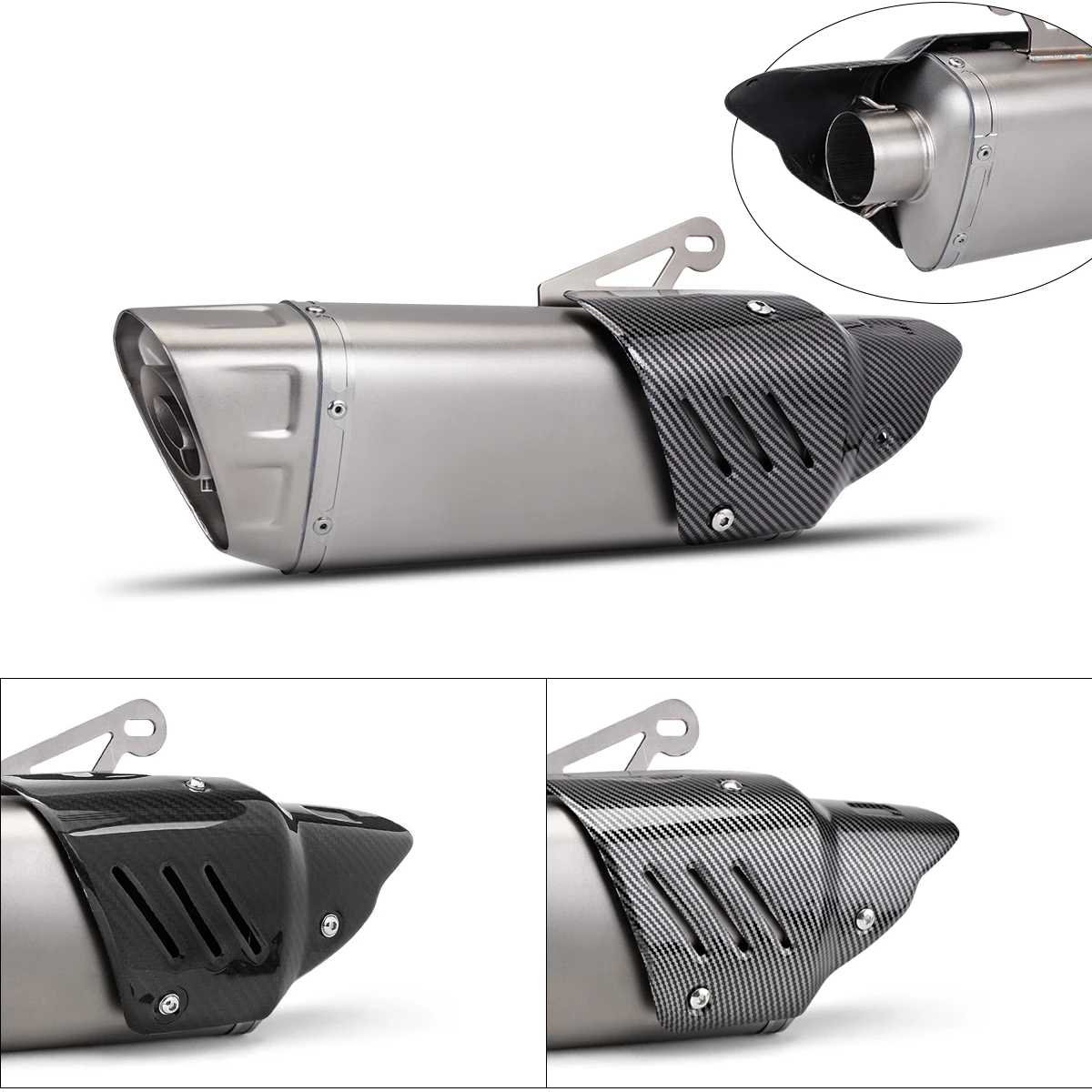 51MM Universal Motorcycle Exhaust Muffler for CBR650 Ninja Z 400 250 Z900 ZX6R ZX4R R9 Z1000 PCX125 - view 5