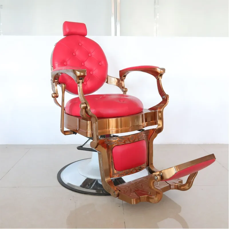 Manufacturer foreign trade retro men's hairdressing chair high-end barber shop chair reclining oil head chair hair salon hair