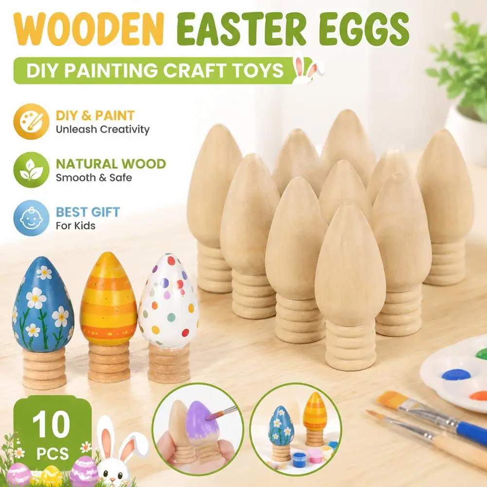 Blank‑Wooden‑DIY‑Painting‑Pendant‑Set Smooth‑Polished Unfinished‑Wood‑Ornament Hand‑Paint‑Toy For Kids Easter‑Christmas