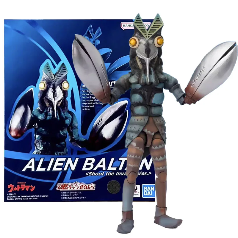 

Bandai Original Genuine Anime Ultraman Alien Baltan Shoot The Invader Ver. SHF Model Toys Action Figure Gifts Collectible Kids