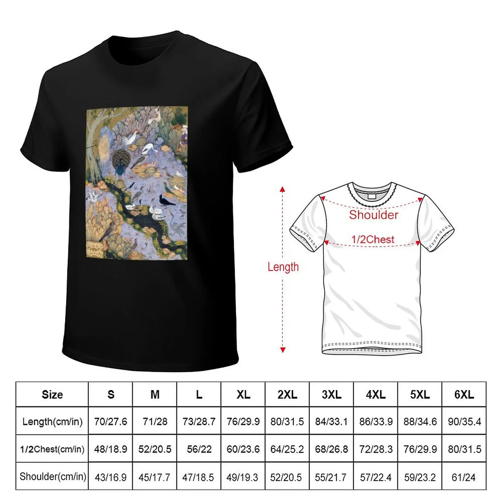 Conference of the Birds, Persian painting, 16th c. T-Shirt Water Resistant Casual T-Shirt