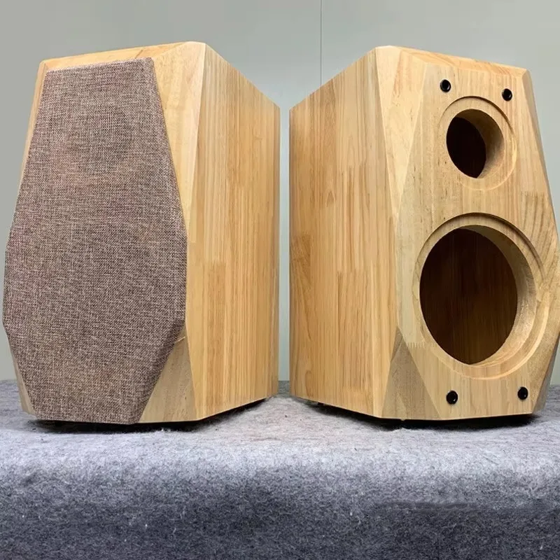 6.5-12 Inch Two Way Angled Bookshelf Speaker Birch Plywood Shell DIY Assembled HIFI Home Stereo Audio Loudspeaker