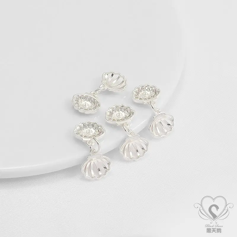 14K Zircon Shell Pearl Hollow Pendant Scallop Butterfly Fish Tail Heart Bud DIY Bracelet Necklace Charms