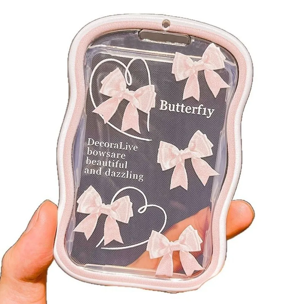 Bowknot Kpop Photocard حامل بطاقات المعبود جمع المفاتيح شفافة صور الأكمام حامي الصورة متعددة الوظائف #4