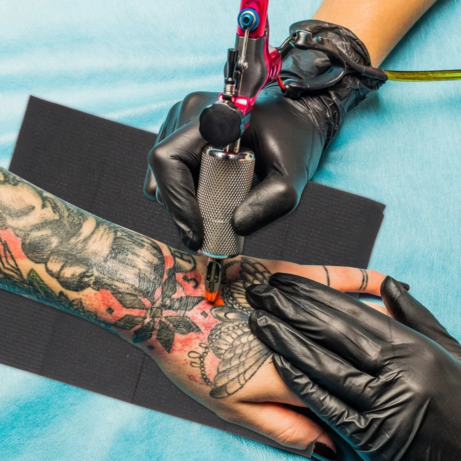 40 قطعة قماش الوشم القابل للتصرف 3-Layer حصيرة مقاومة للماء لعزل الحبر عدم الانزلاق دعم المهنية الوشم العرض