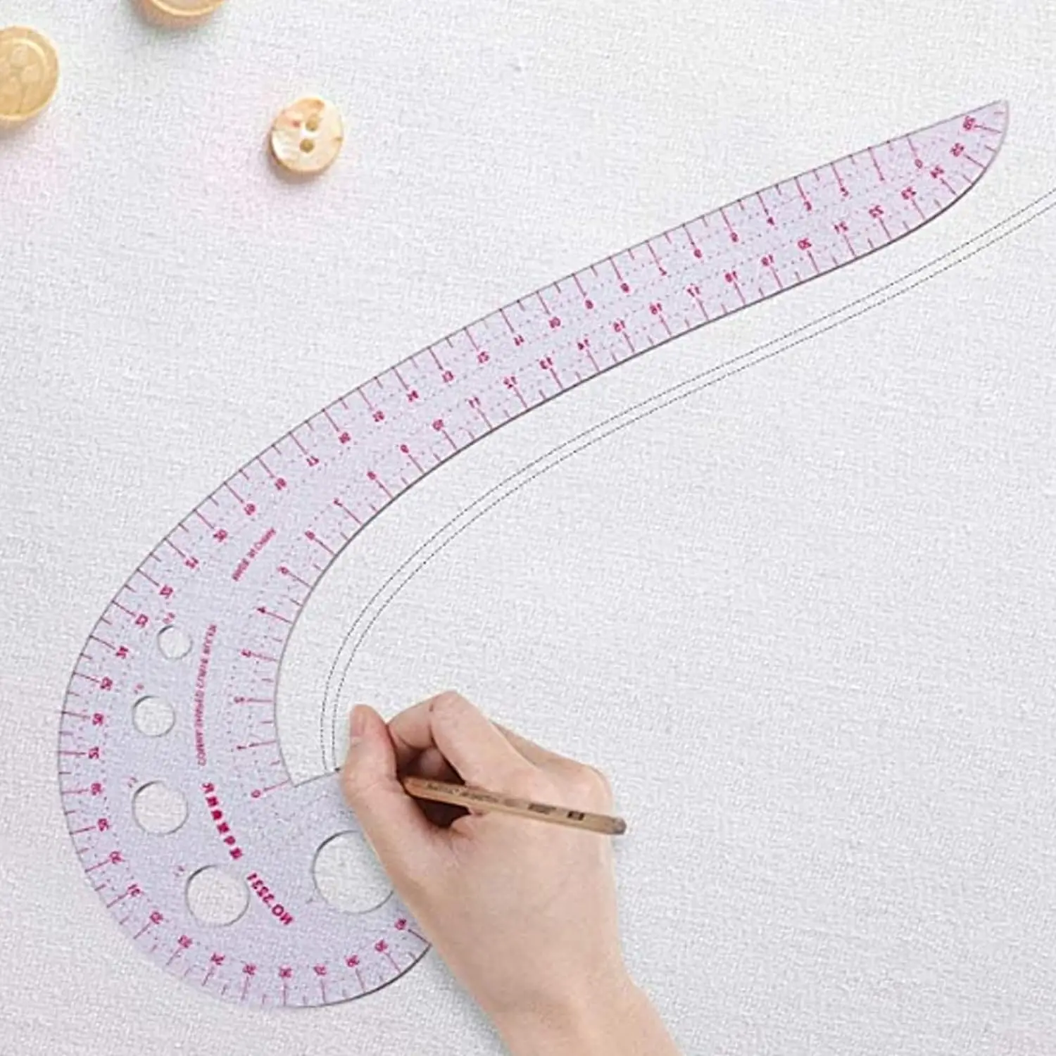 Clear Metric Sewing Ruler Set, Plastic Sew French Curve Ruler for Designers, Pattern Maker, Sewing Templates image 3