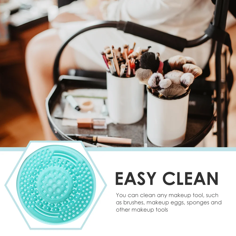 3 قطع من حصيرة تنظيف الفرشاة من السيليكون، أداة مكياج لطيفة على شعيرات سهلة التنظيف، منظف مكياج بتصميم مدمج لـ