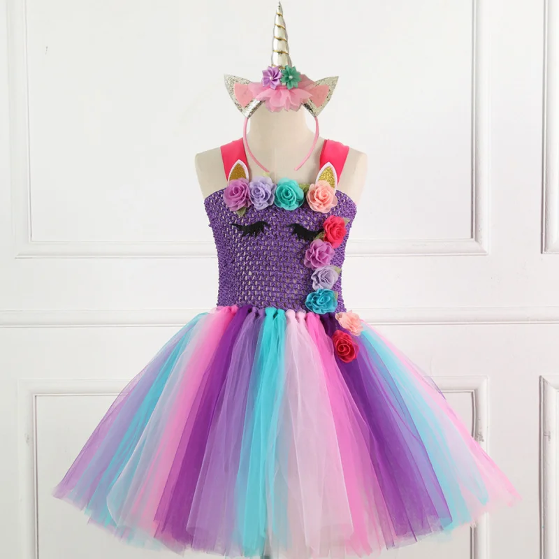 Baby Teens Kids tutu Dresses for Girls Performance Party Clothing Princess Children's sequined mesh Dress send Hairband 5