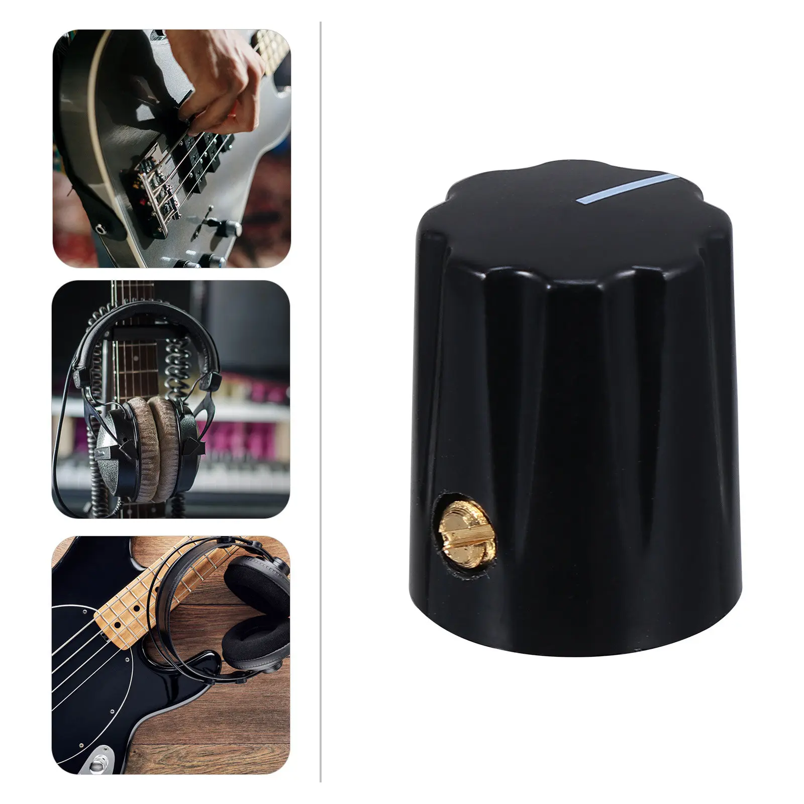 

1 Set Electric Guitar Effect Knobs Cylindrical Tone Control Potentiometer Replacement for Guitar Bass Amp Instrument Accessory