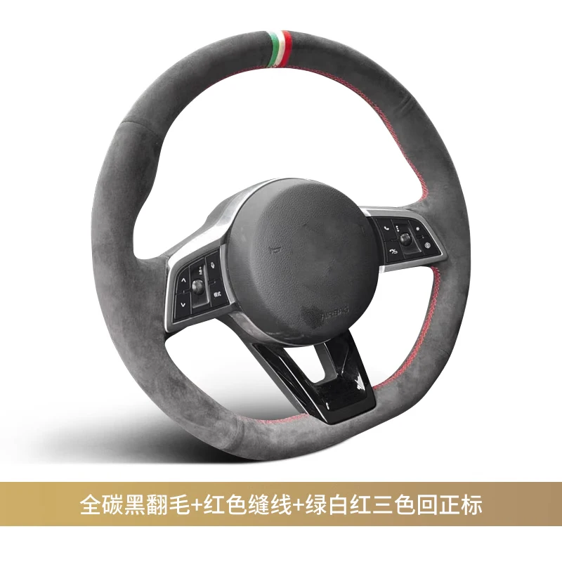 

For BYD Tang 18 19 Tang DM 18 19 20 Tang EV 19 Hand Sewn Needle Thread Car Steering Wheel Cover Car Interior Accessories Suede