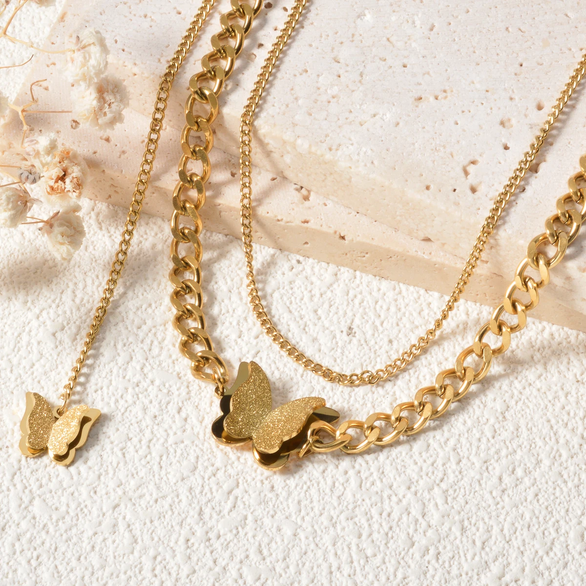 New Style Butterfly Planet Double Chain Layer Necklace Adjustable For Women Fashion Collar Neck Chain Jewelry Accessories Gifts