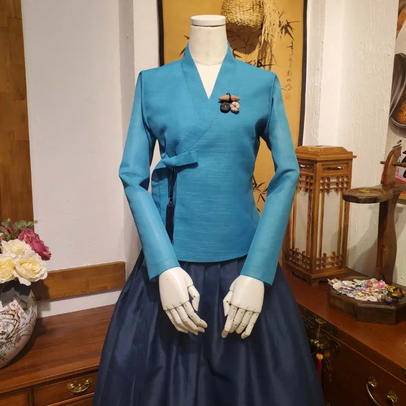 ملابس عرقية كورية أصلية أصلية ملابس يومية زي كوري تقليدي محسّن HS0383 للنساء لصيف 2020