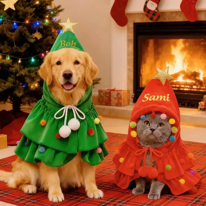 

Pet Christmas Costumes Dog & Cat Role-playing Costume Christmas Party Decorations Christmas Gifts