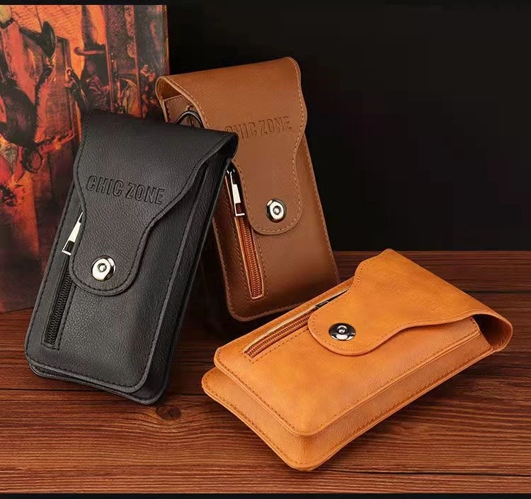 Leather Cover Phone Case For ZTE Blade A56 A35e A76 A55 Waist Bag Card Slot Pocket Phone Pouch Blade A75 A73 A34 A54 A33 A53 A32