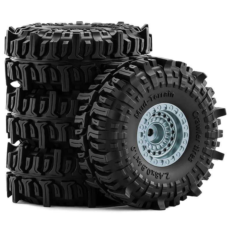 1.0 inch Metal Beadlock Wheels Rims Tires Set for 1/18 Traxxas TRX4M 1/24 Axial SCX24 AX24 FCX24 RC Crawler Upgrade Parts 6