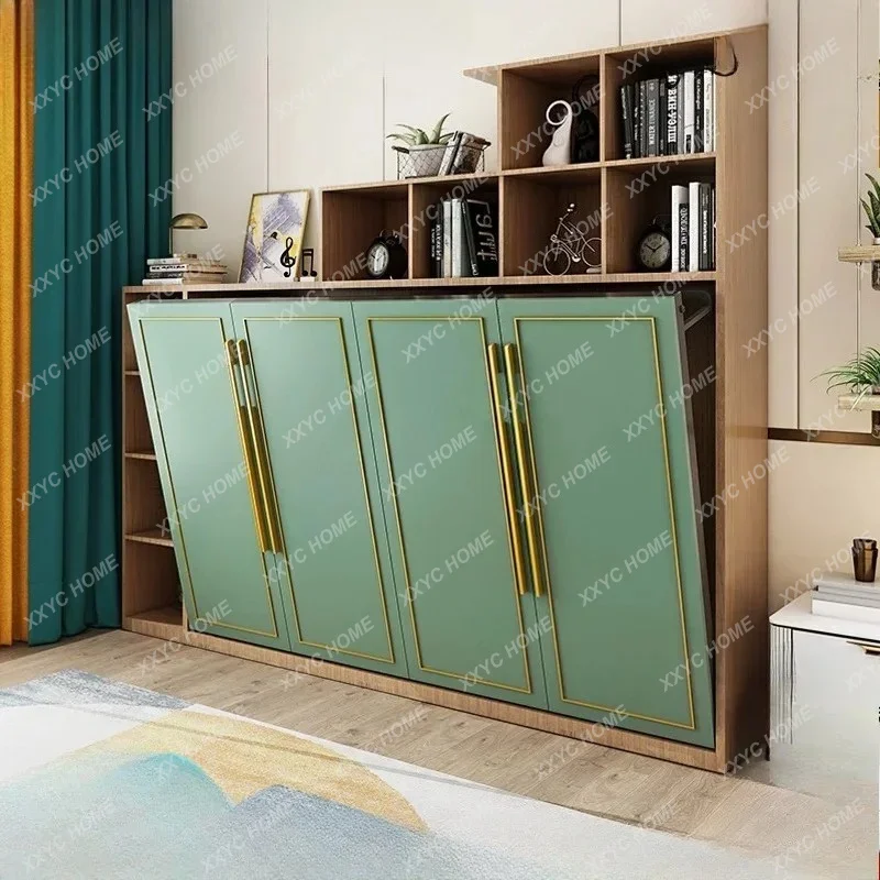 X Home Custom Foyer Wall Bed For Living Room, Partition Invisible Storage For Bookshelf, Side Flip Bed, Dual-use Hidden Folding