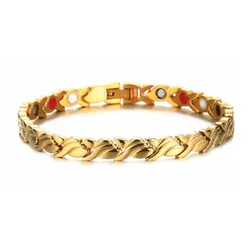 Fashion Creative Design Ladies Alloy Bracelet Men and Women Stainless Steel Jewellery Germanium Magnet Alloy Hand Jewellery