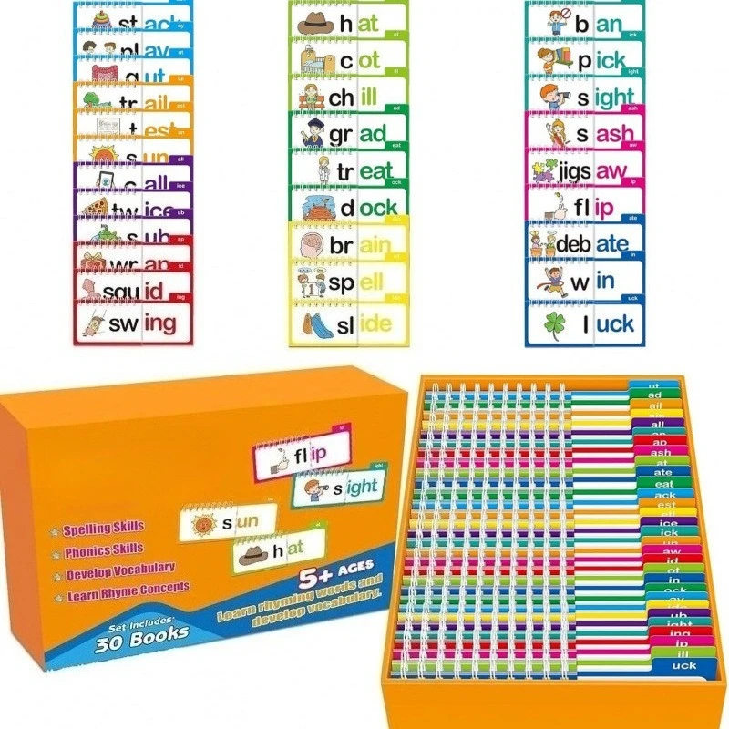Reading Rhymes Flipping Books Early Education Learning Flashcards Children's Learning Supplies Multiple Contents Clear Printing