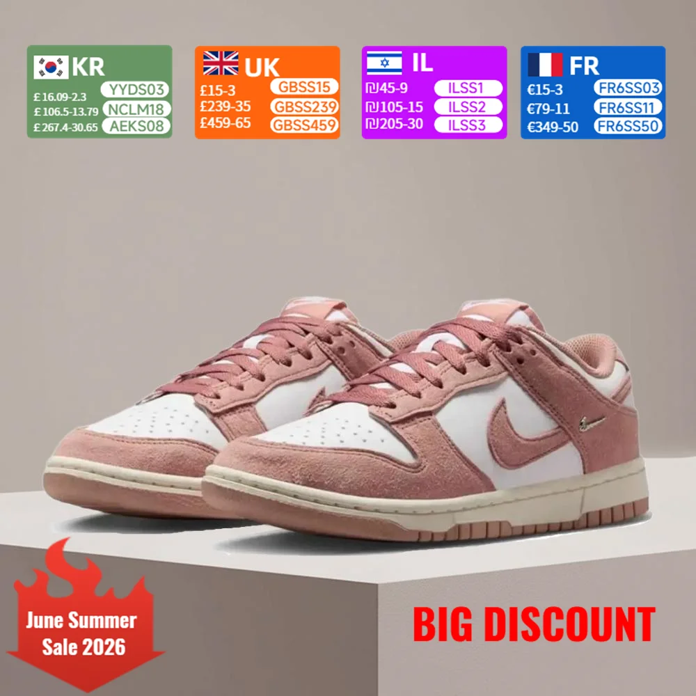 

Nike Dunk Leather Low Fashion Comfort Slip-Resistant Durable Low-Top Sneakers White Pink IB4417-102