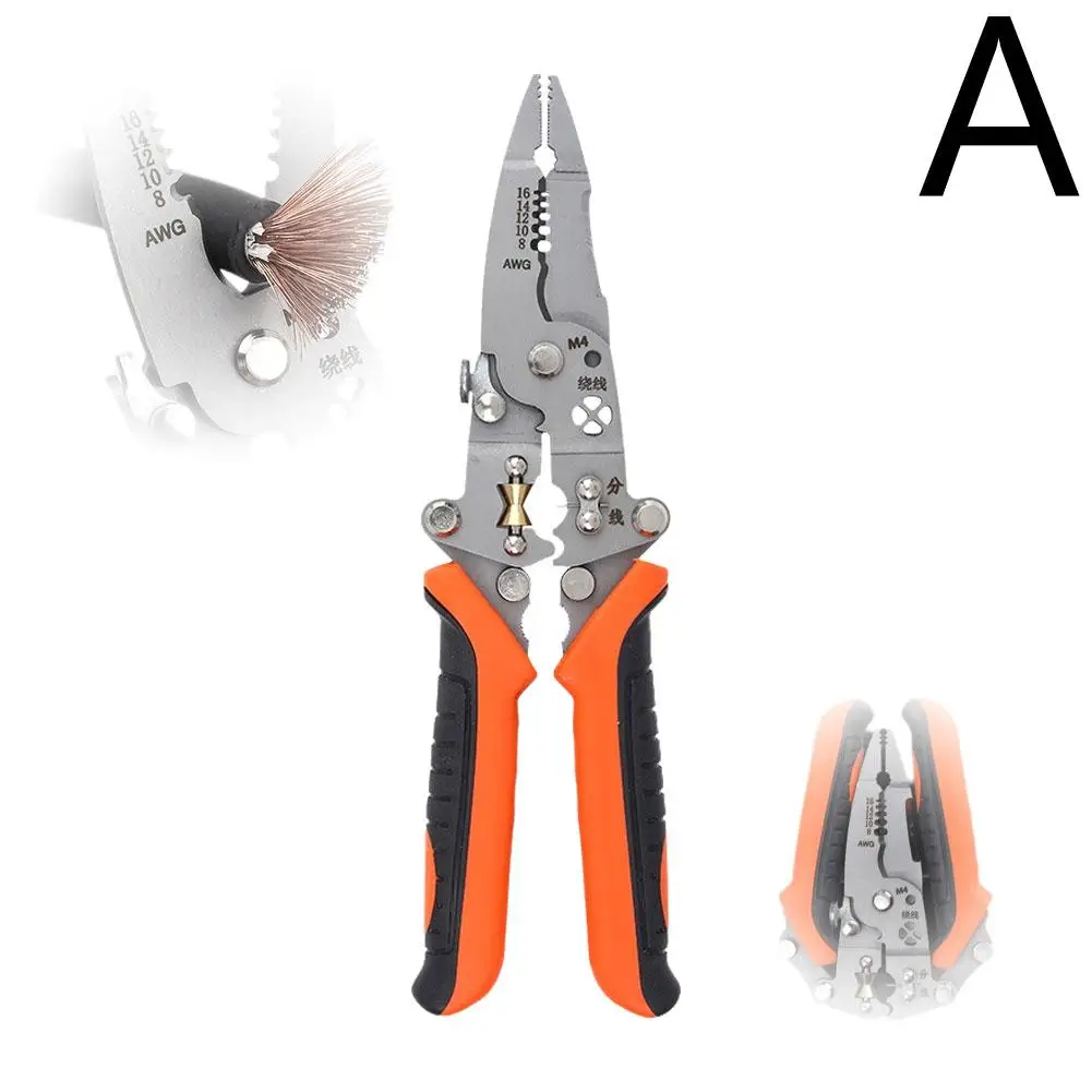 12 In 1 Multifunctional Wire Stripper Crimper Cable Cutter Pliers, Upgraded Foldable Electrical Wire Stripping Tool For Cut A3V4