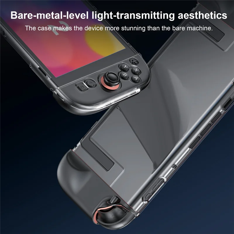 A13E-For Switch 2 Clear PC Hard Case Protective Cover Anti-Scratch Crystal Protector Case Shell With 4 Rocker Cap