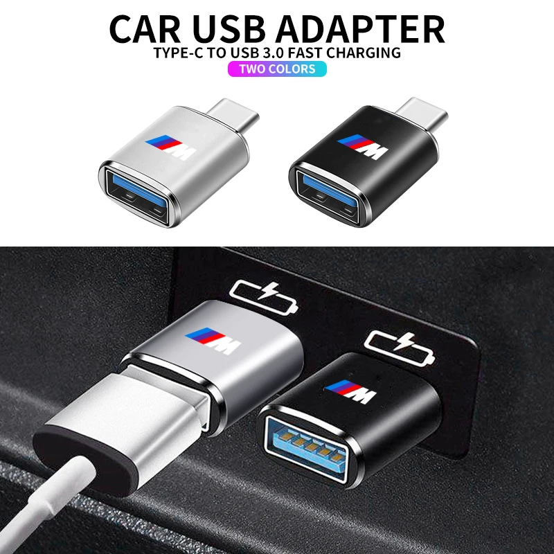 Car Styling Car Type-C To USB Interface Mini Converter Charging Adapter For BMW M Performance E46 E90 E60 F30 E39 F10 E87 E36