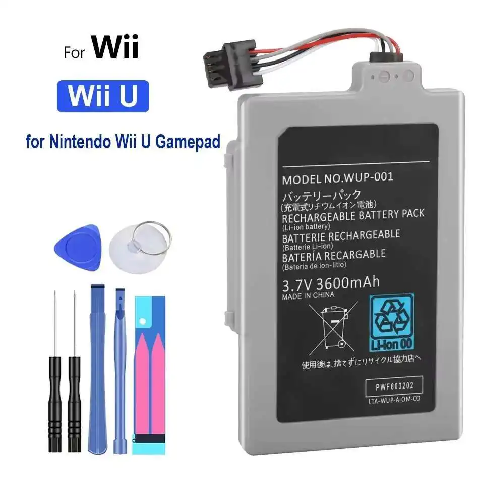 

For Nintendo Wii U Gamepad Above Cable Battery 3600Mah Reliable Power Supply