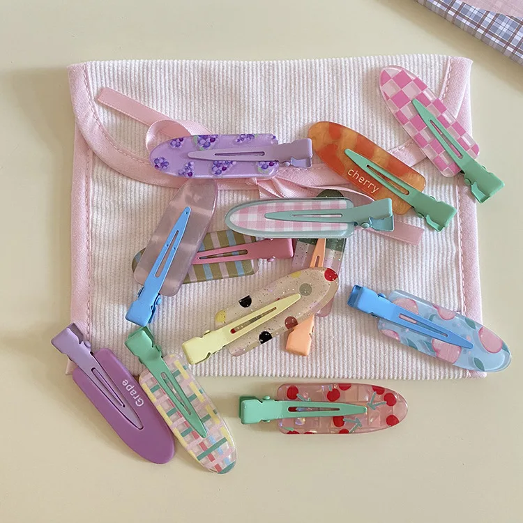 

Лето 2, бесшовная заколка для волос с фруктами, виноградом и вишней, милая детская заколка с челкой для девочек, боковой зажим