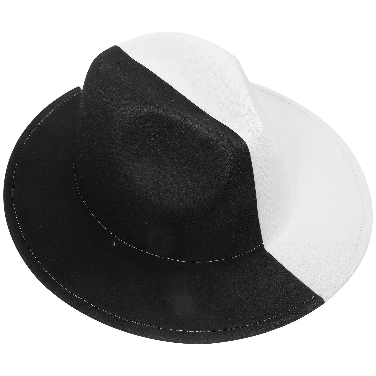 

Outdoor Leisure Wool Jazz Hat Men Color Matching Classic Flat Brim Vintage Soft Comfortable Caps Jazz Hat Wool Hats