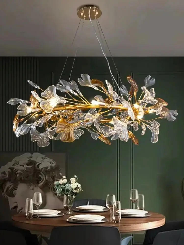 Nordic Creative Crystal Branch-kroonluchter voor woonkamer, eetkamer, rond glazen blad, luxe kristallen kroonluchter voor slaapkamer - afbeelding 2