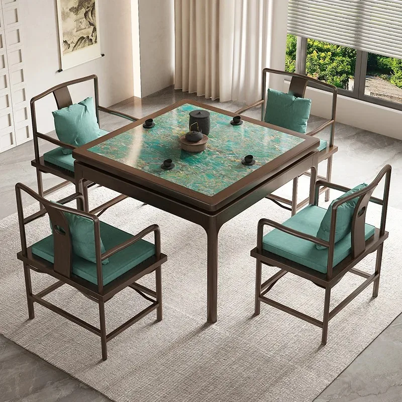 I-28  solid wood square table square small apartment household simple light luxury rock slab dining table eight immortals table