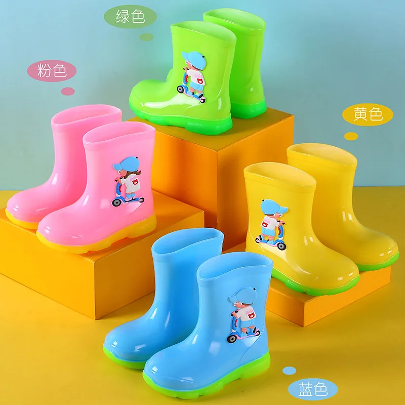 

레인부츠 Cartoon Kid Rain Shoe Seasonal Anti Slip Boy Water Boot Cute Girl Rubber Boot Rain Boots Girl Boot Kid Shoes Bota Infantil