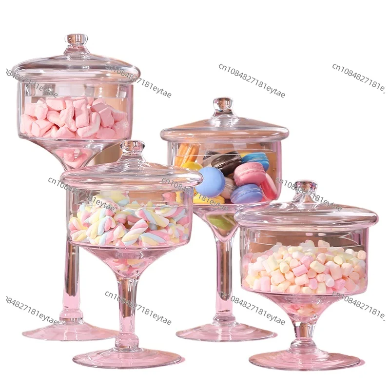 

Прозрачная стеклянная подставка для торта с крышкой, банка для конфет со стеклянной крышкой, подставка для свадебного десерта, домашний резервуар для хранения конфет