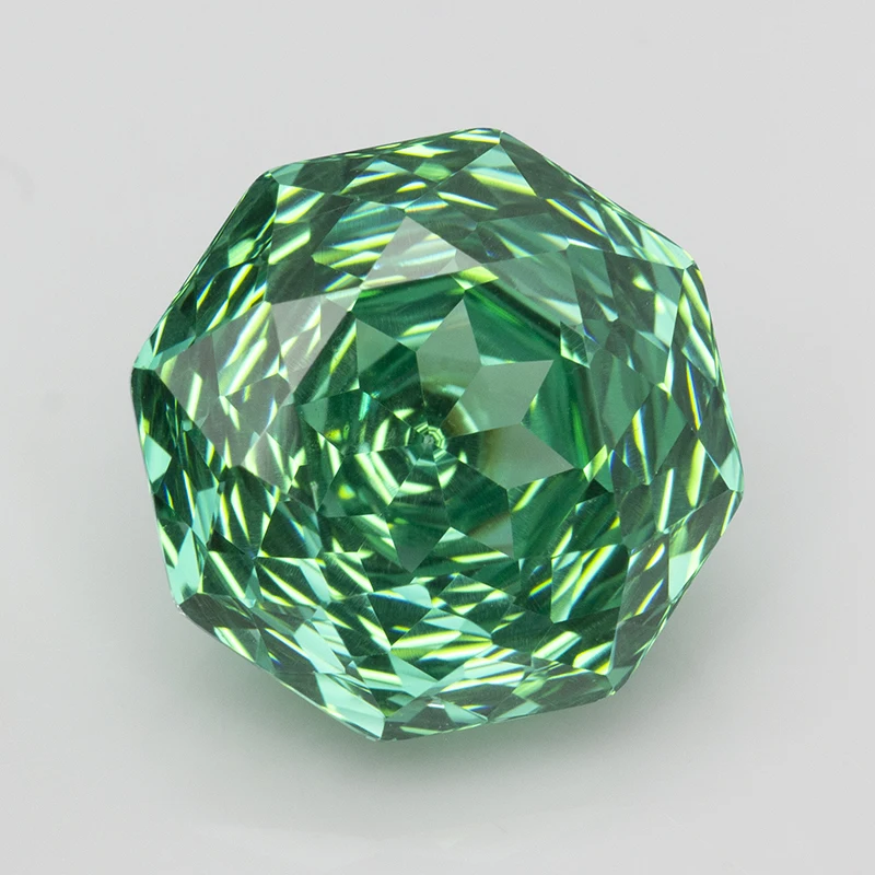 New 5A Green  Millennium Octagon Rose Cut Cubic Zirconia Loose Gemstones for Jewerly Making