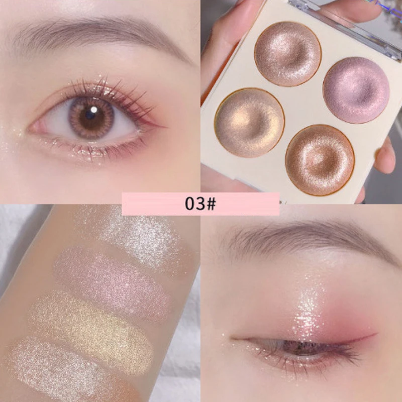 MSYAHO 輪郭ハイライトプレート パール光沢 ファインフラッシュグリッターパウダー シャドウブラッシャー オールインワン デュアルユース 持続性のある輝きパレット