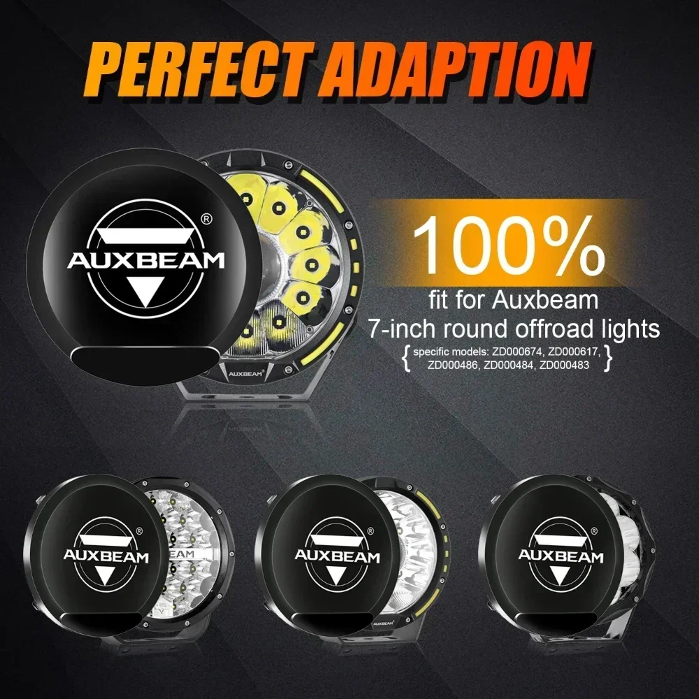 AUXBEAM Proiettore di luce da lavoro con luce di guida a LED rotonda da 7/9 pollici con cablaggio Protezione per PC Shell Super luminoso e legale stradale