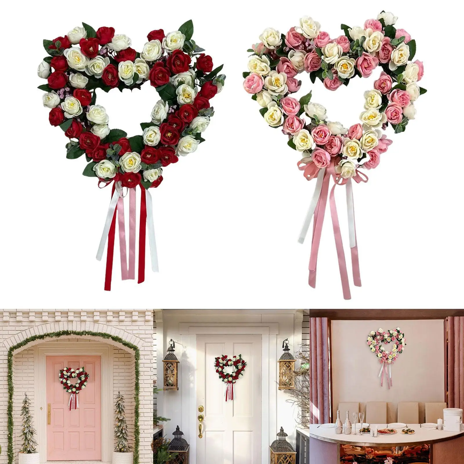 

Valentines Wreath Valentine Heart Wreath Decorative Reusable Heart Wreath for