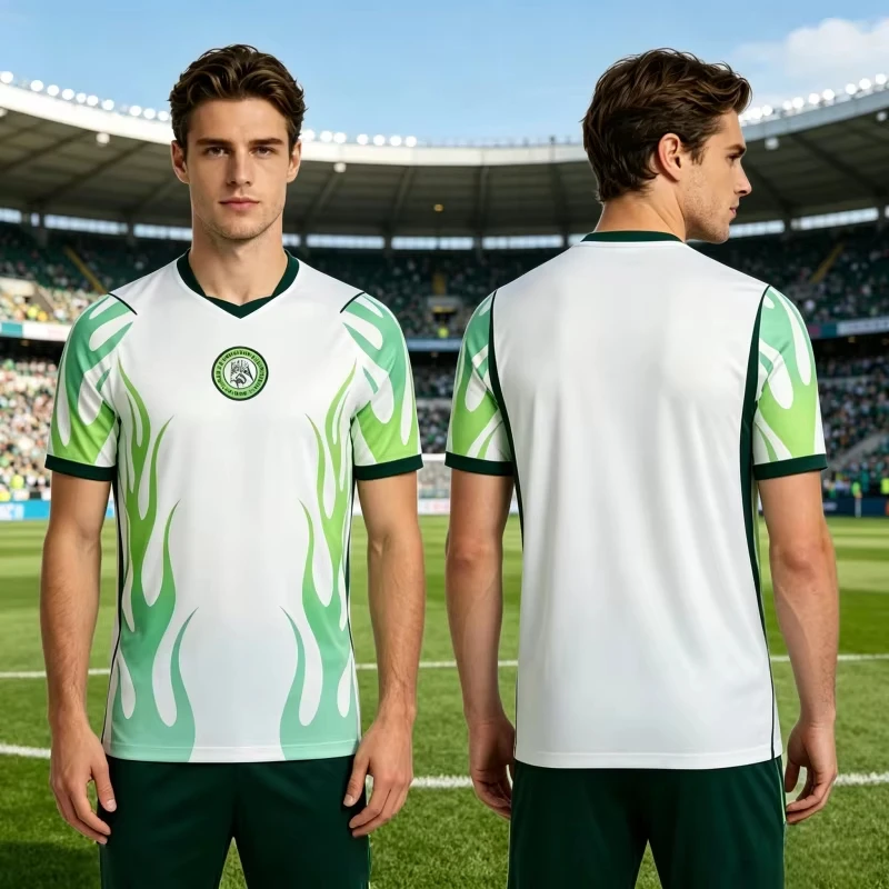 2026 Sommer Neu Heiß Nigeria Wettkampf Herren Damen Fußballtrikot Sport-Fan-Athleisure-T-Shirt Schnelltrocknend Weich Familien-Kinder-T-Shirts – Detail 2