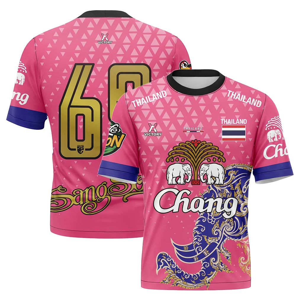 Thailand National Elephant Thai Pattern Football Jersey T-Shirt Men Women Unisex Country Pride Graphic Tee Summer outdoors