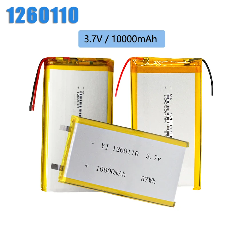 1-10 SZTUK Bateria Litowo-Polimerowa 10000mAh 1260110 3.7V Akumulator do Zabawek Power Bank GPS Laptop Lampki Kempingowe DIY NOWA
